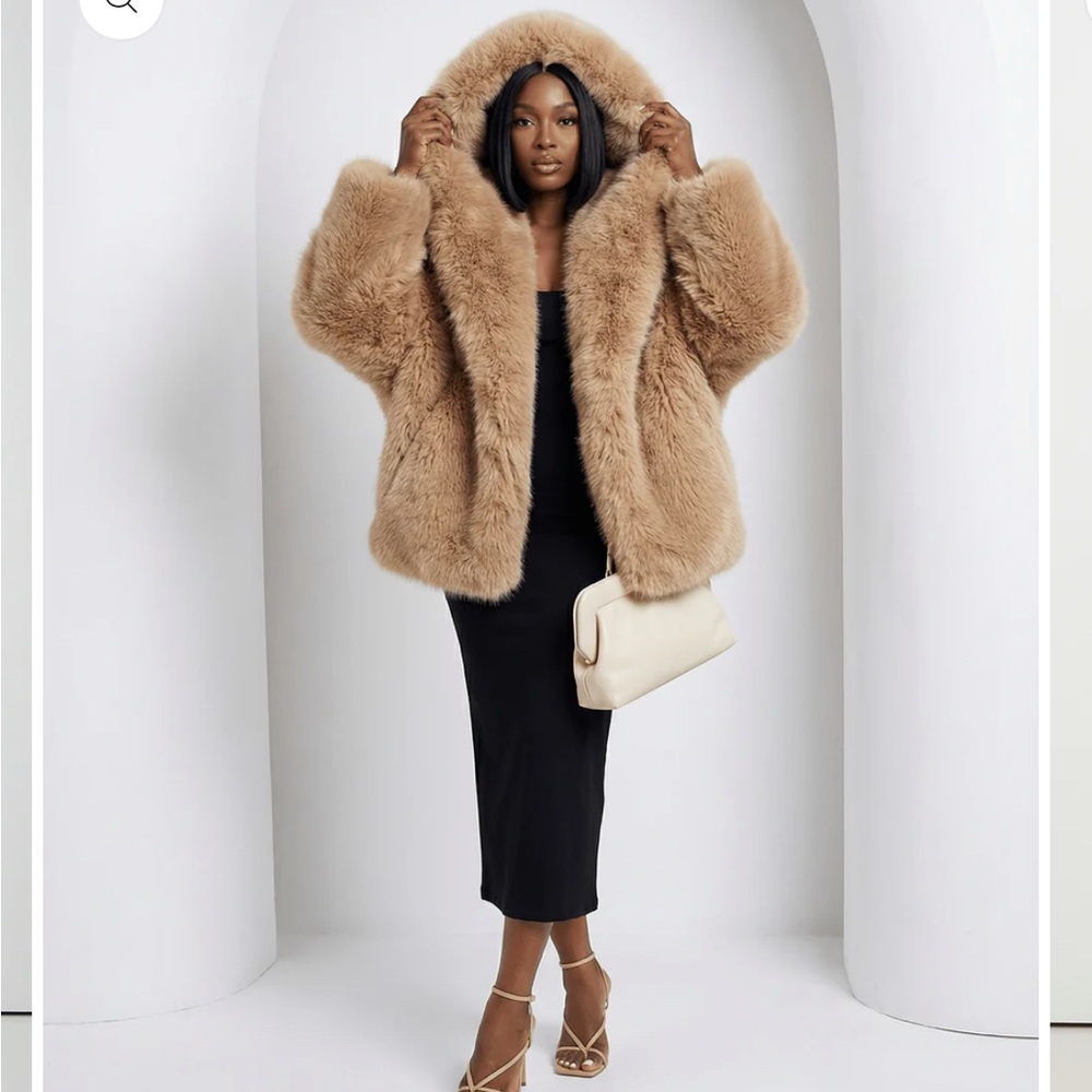 Hooded Faux-Fur Jacket size XXL